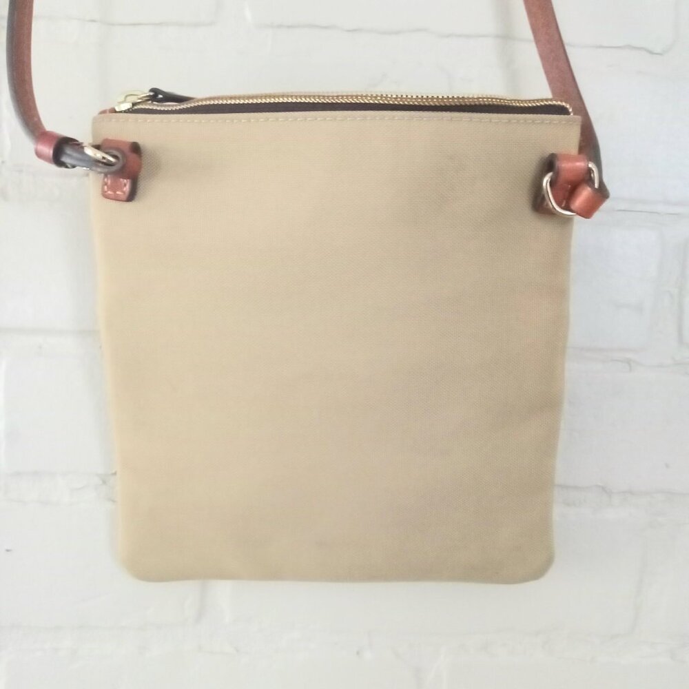 Dooney & Bourke Tan Canvas Crossbody with Brown Leather Trim - Picture 4 of 6